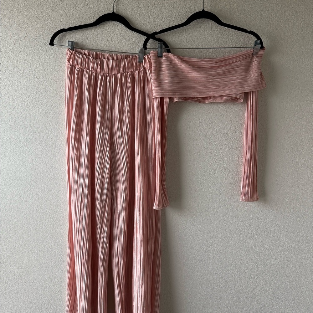 Fashion Nova Pink Off-Shoulder Jumpsuit